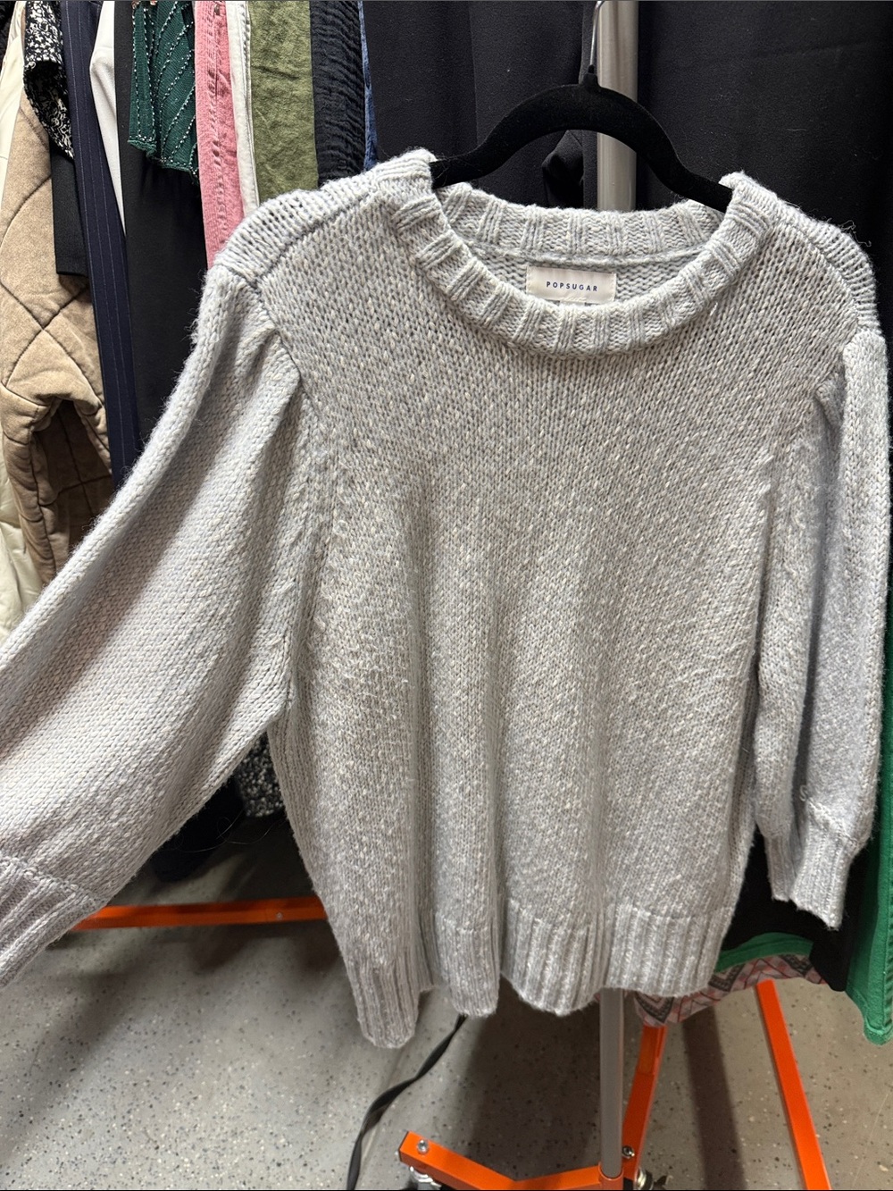 POPSUGAR Women's Light Blue Crewneck Knit Sweater